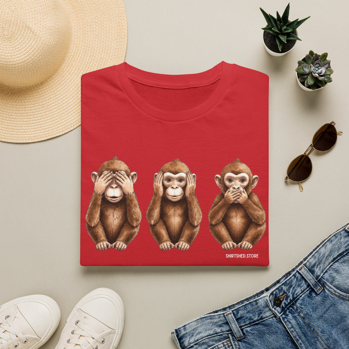 3 Wise Monkeys T-Shirt —