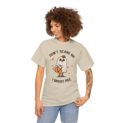 "Don't Scare Me I Might Pee" Halloween T-shirt