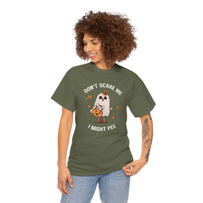 "Don't Scare Me I Might Pee" Halloween T-shirt