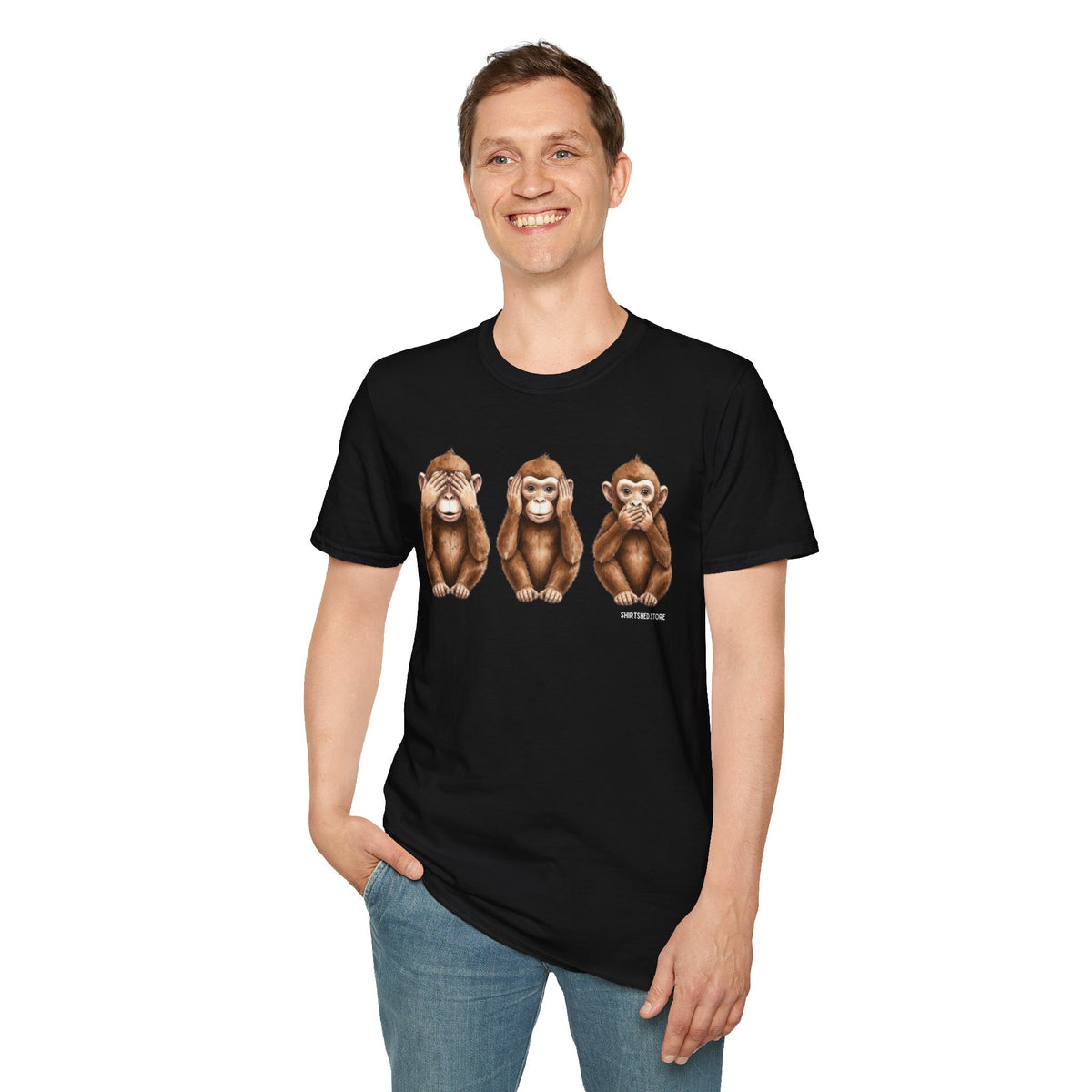 3 Wise Monkeys T-Shirt —