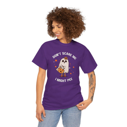 "Don't Scare Me I Might Pee" Halloween T-shirt
