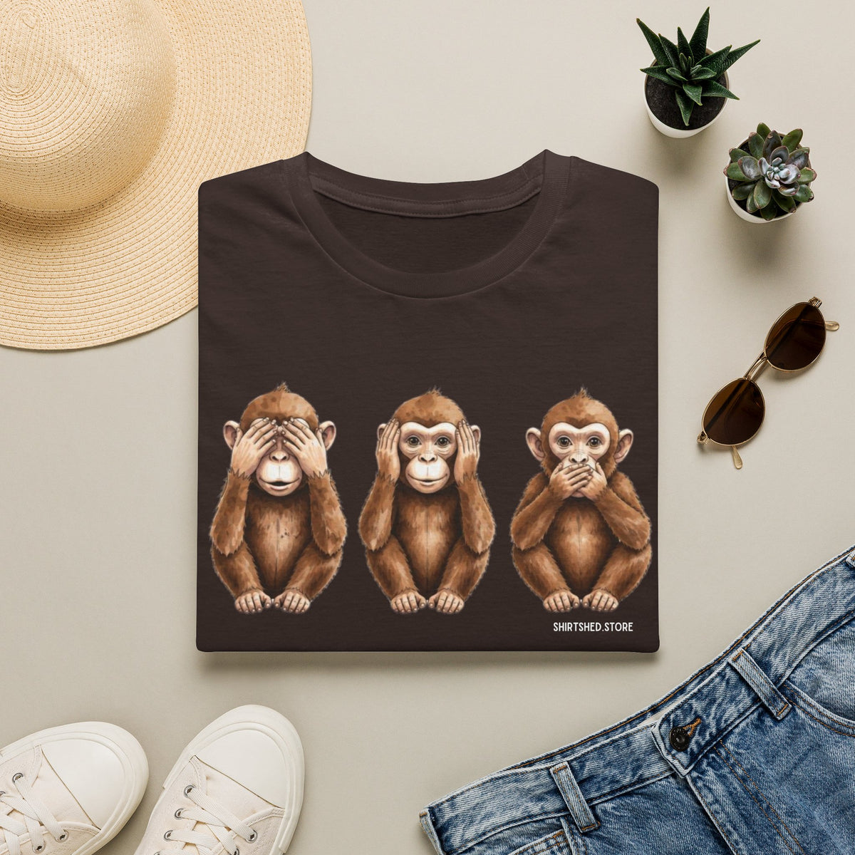 3 Wise Monkeys T-Shirt —