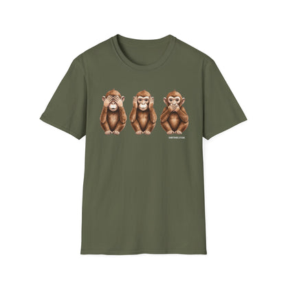 3 Wise Monkeys T-Shirt —
