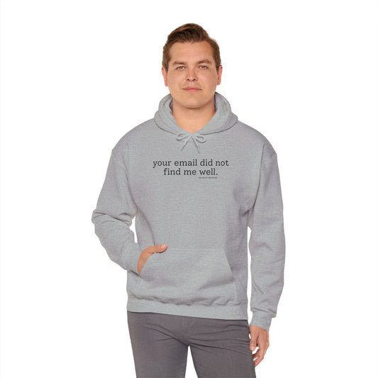 "Your email did not find me well" hoodie