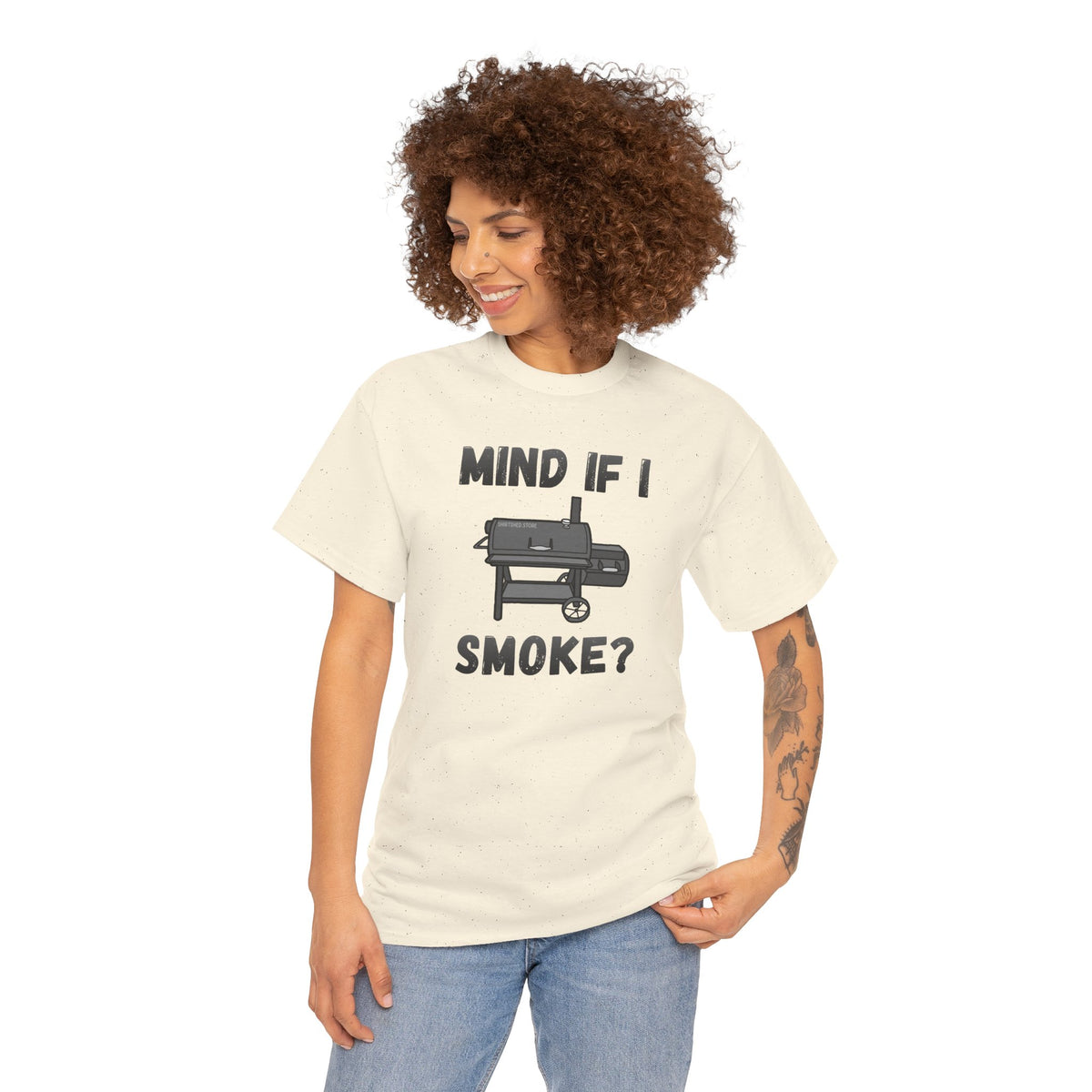 Grill T-Shirt — "Mind If I Smoke?" BBQ Smoker Tee for Grill Masters
