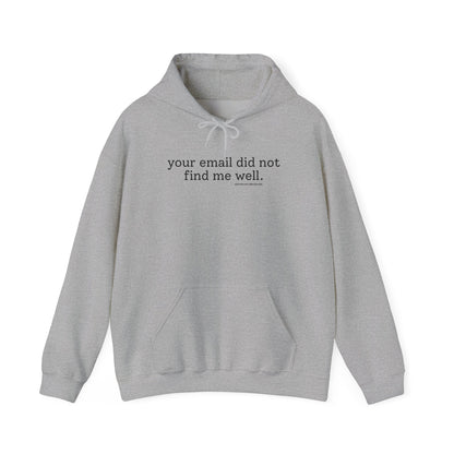 "Your email did not find me well" hoodie